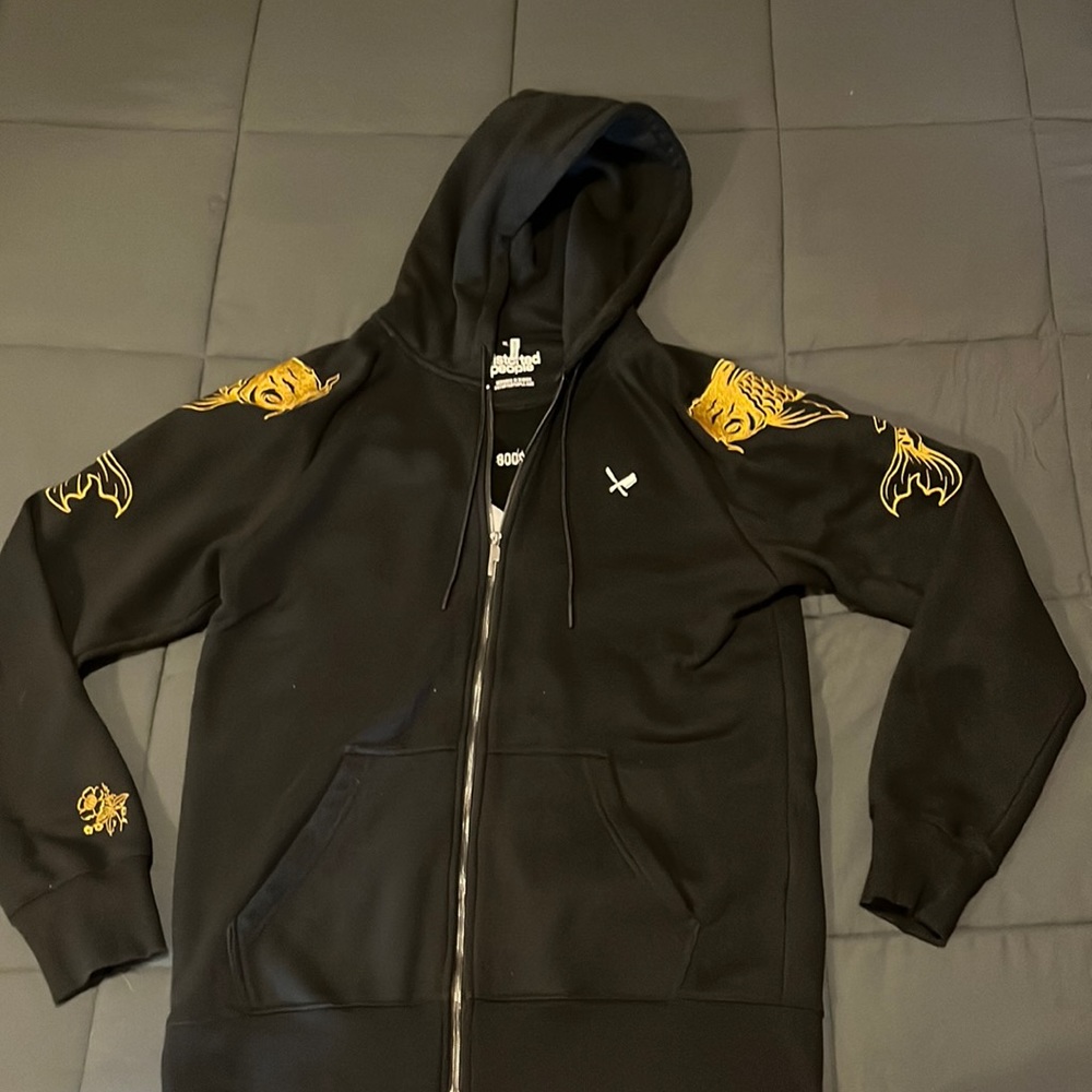 Distorted People- Black Full Zip Hoodie XL